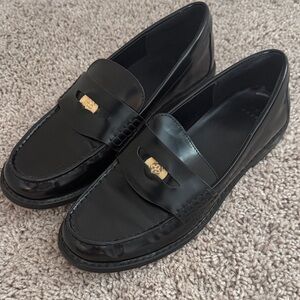 a new day Black Loafers with Gold Accent